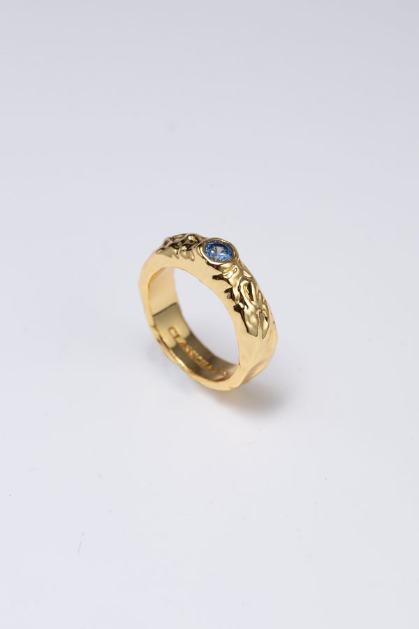 Sylvie Gold Molten Gemstone Stackable Ring