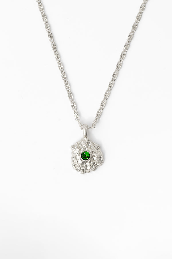 Shayla Silver Molten Emerald Zirconia Pendant Necklace