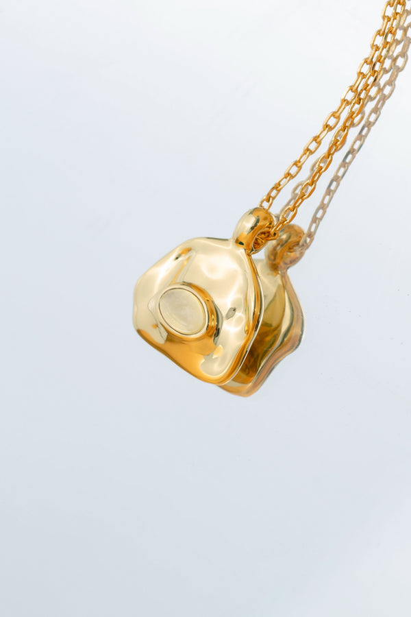 Classicharms Aria Gold Gemstone Pendant Necklace Layer Set-Translucent White