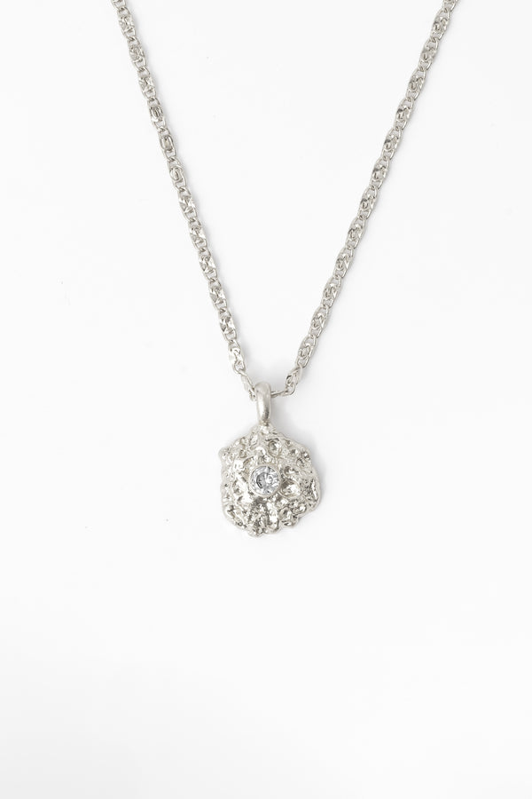 Shayla Silver Molten Clear Zirconia Pendant Necklace