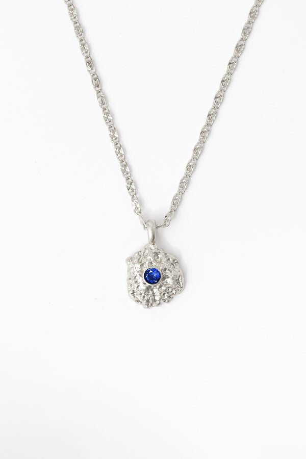 Shayla Silver Molten Royal Blue Zirconia Pendant Necklace