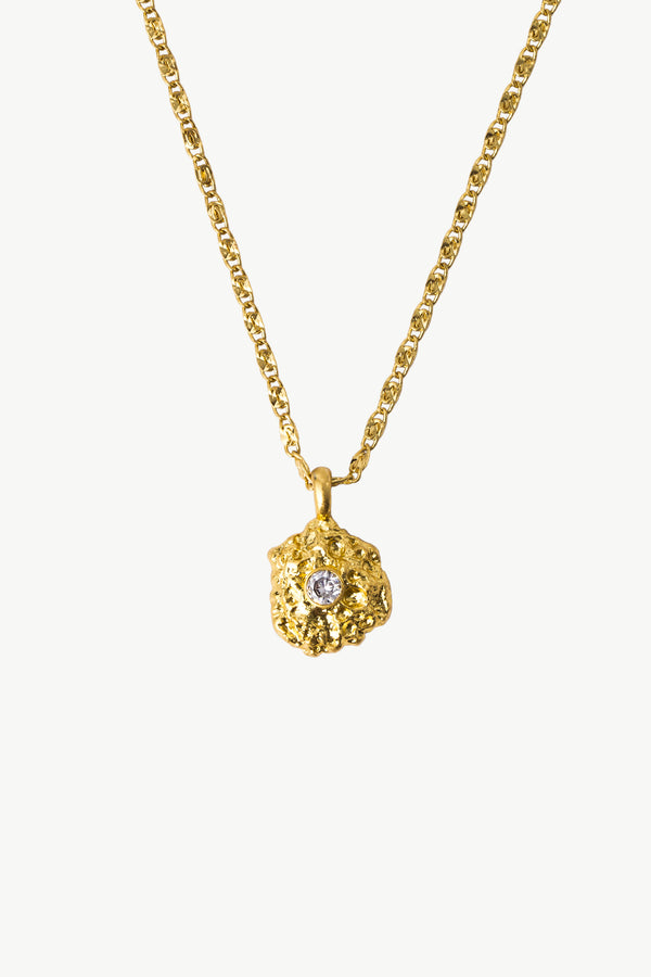 Shayla Gold Molten Clear Zirconia Pendant Necklace