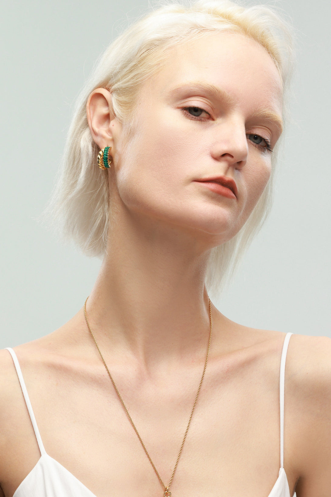 Emerald Twisted Hoop Earrings - Classicharms