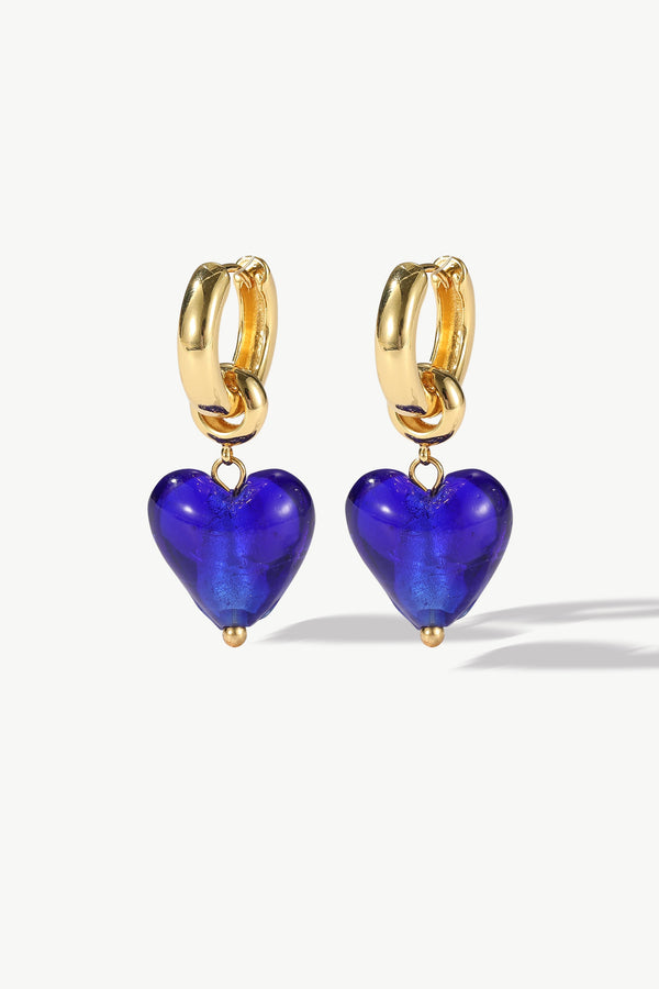 Esmée Blue Glaze Heart Dangle Earrings - Classicharms